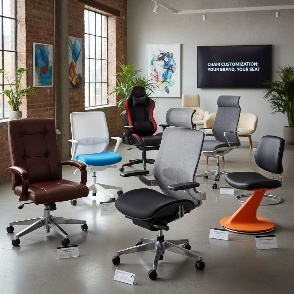 A collection of different office chair styles